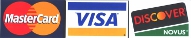 Visa MasterCard and Discover Accepted